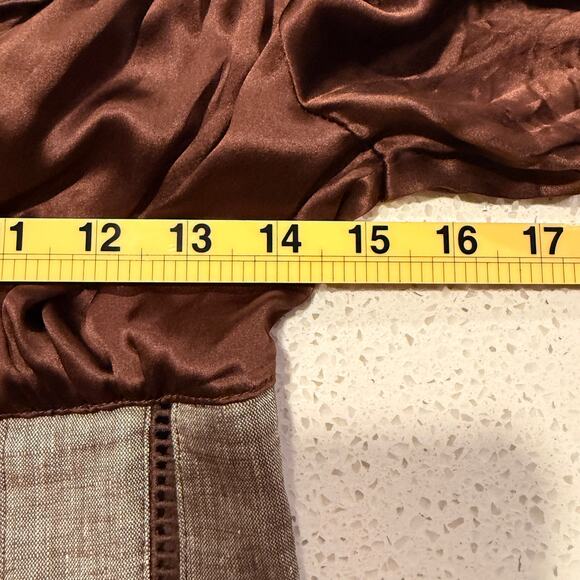 Vintage Bebe Corset Top Silk Milkmaid Chocolate Brown Y2K Coquette Cottagecore 6 - Picture 8 of 9